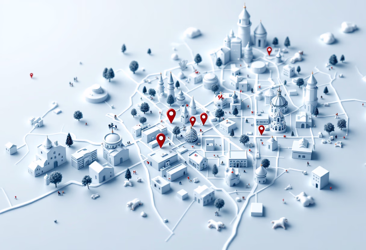 Spatial map view highlighting predicted demand hotspots across a city region.